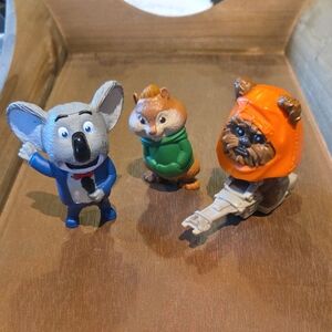 McDonalds Happy Meal Assorted Character Figures - Sing Koala, Chipmunk, Ewok